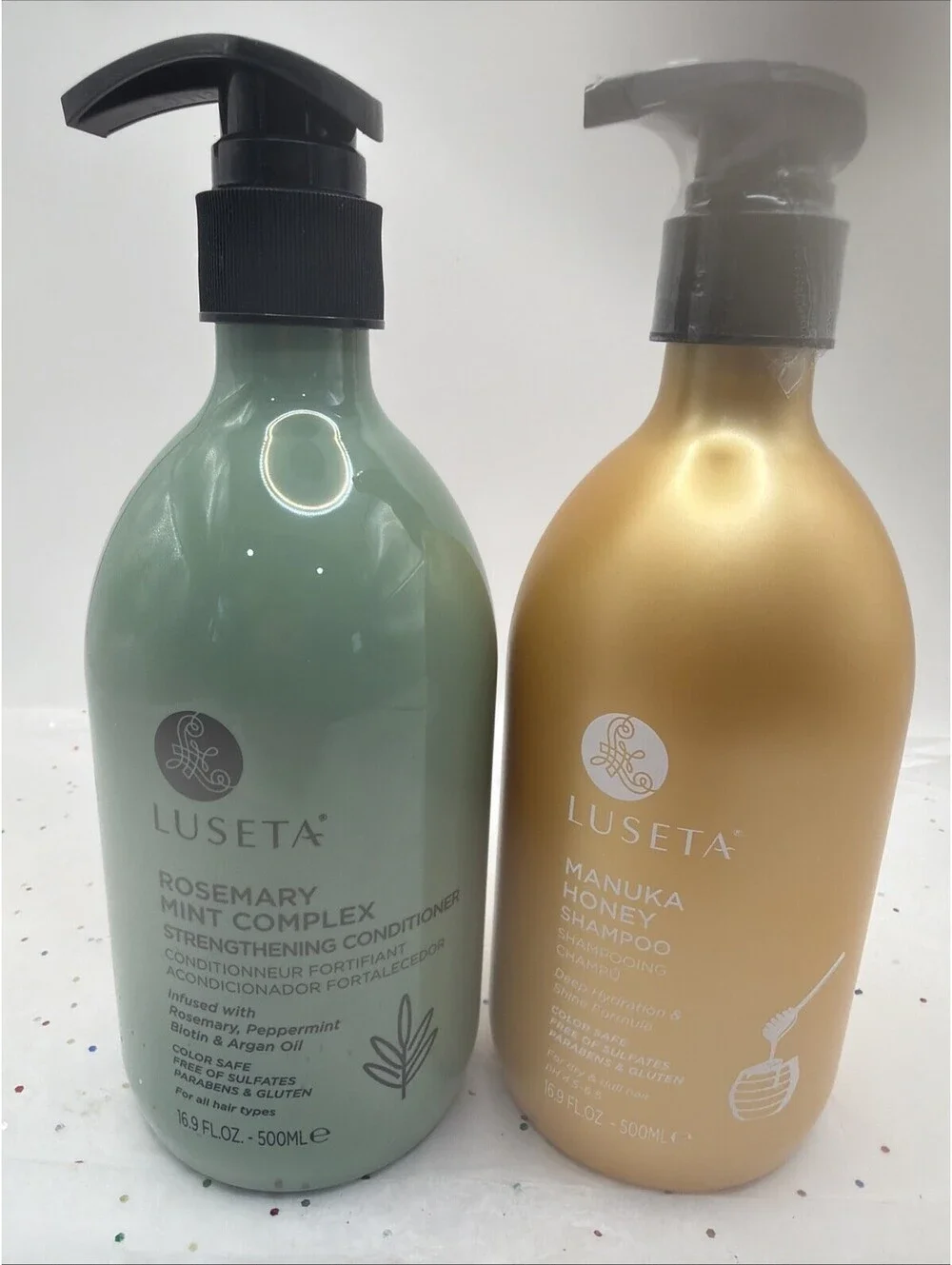 Rosemary Mint Conditioner + Manuka Honey Shampoo Bundle 16.9oz Hair Care Set